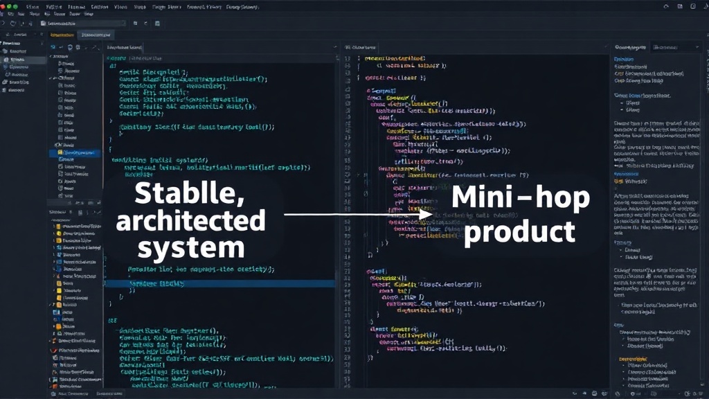 Diagram comparing a stable, architected system versus a brittle, ad-hoc system