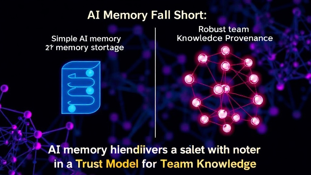 Diagram illustrating the difference between simple AI memory storage and a robust team knowledge provenance system