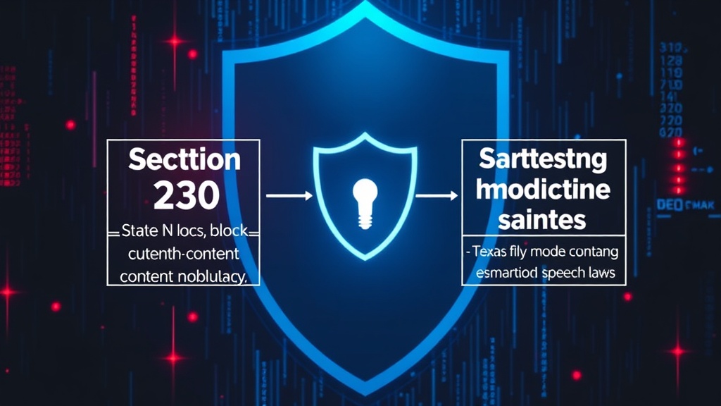 Diagram illustrating the interaction between Section 230 and state-level content moderation laws