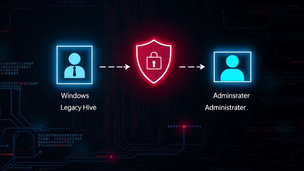 Diagram illustrating the path of privilege escalation from user to administrator