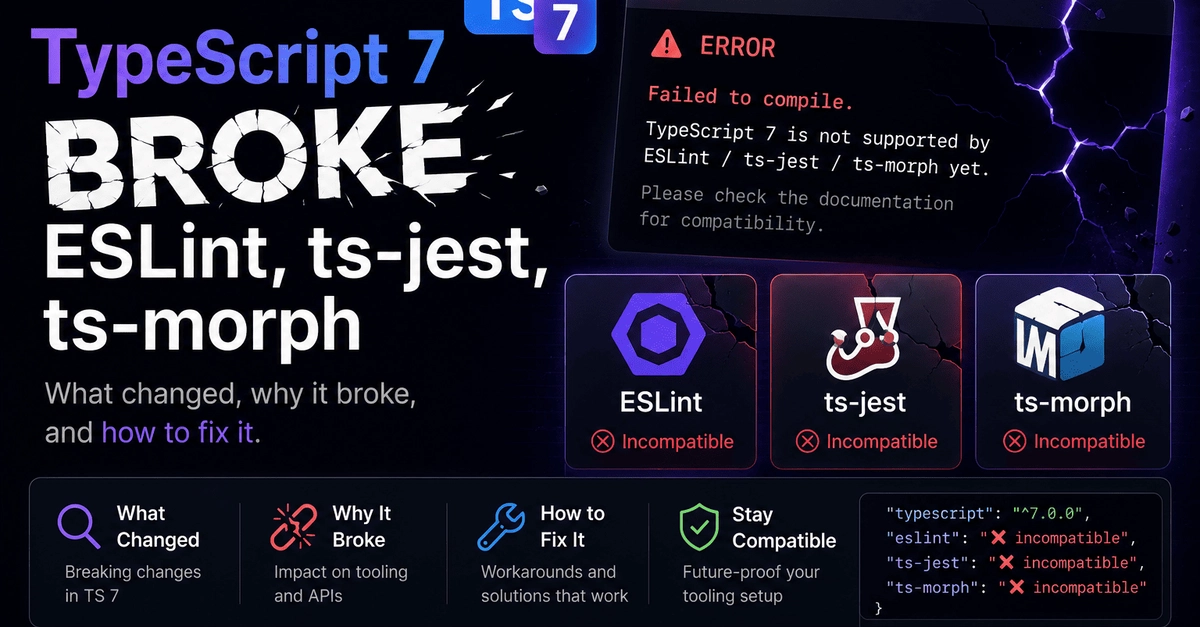 TypeScript 7 Upgrade Breaks ESLint, ts-jest, and ts-morph Due to API Changes