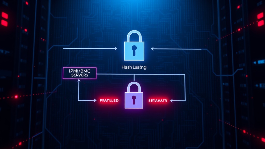 Diagram illustrating IPMI/BMC communication flow and potential hash leak vector