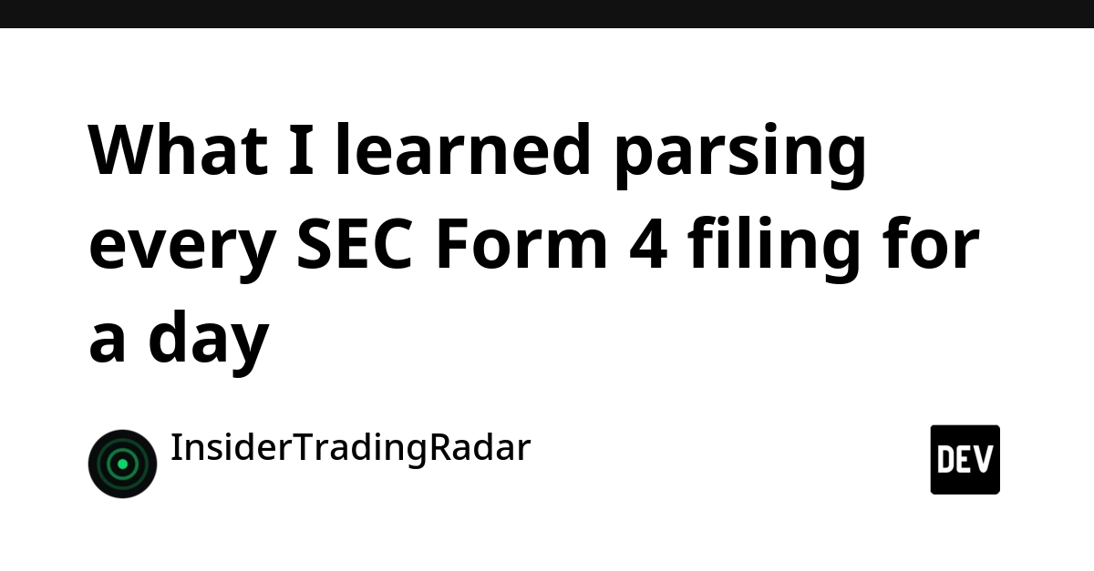 SEC Form 4 Filings Reveal Hidden Complexity for Insider Trading Data