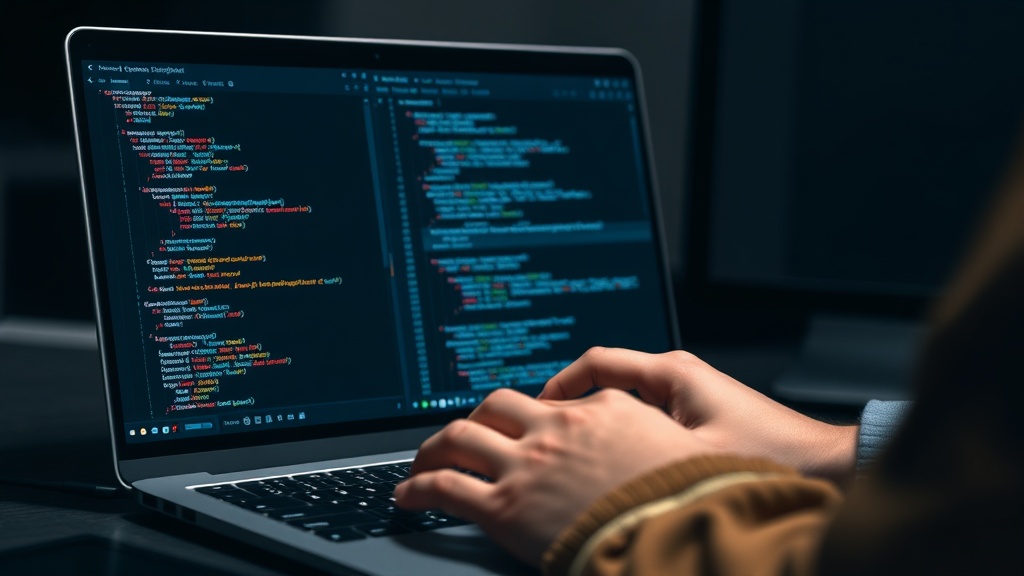Developer examining game profiler output on a laptop screen