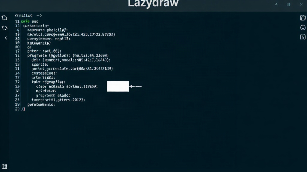 Lazydraw interface showing a sample ASCII diagram with boxes and lines