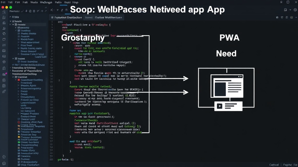 Conceptual diagram comparing native app architecture to a simplified PWA structure
