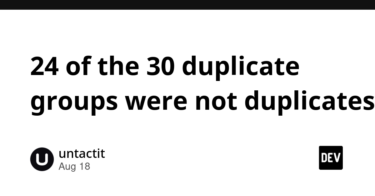 AI Asset Deduplication Fails: 24 of 30 'Duplicate' Groups Weren't