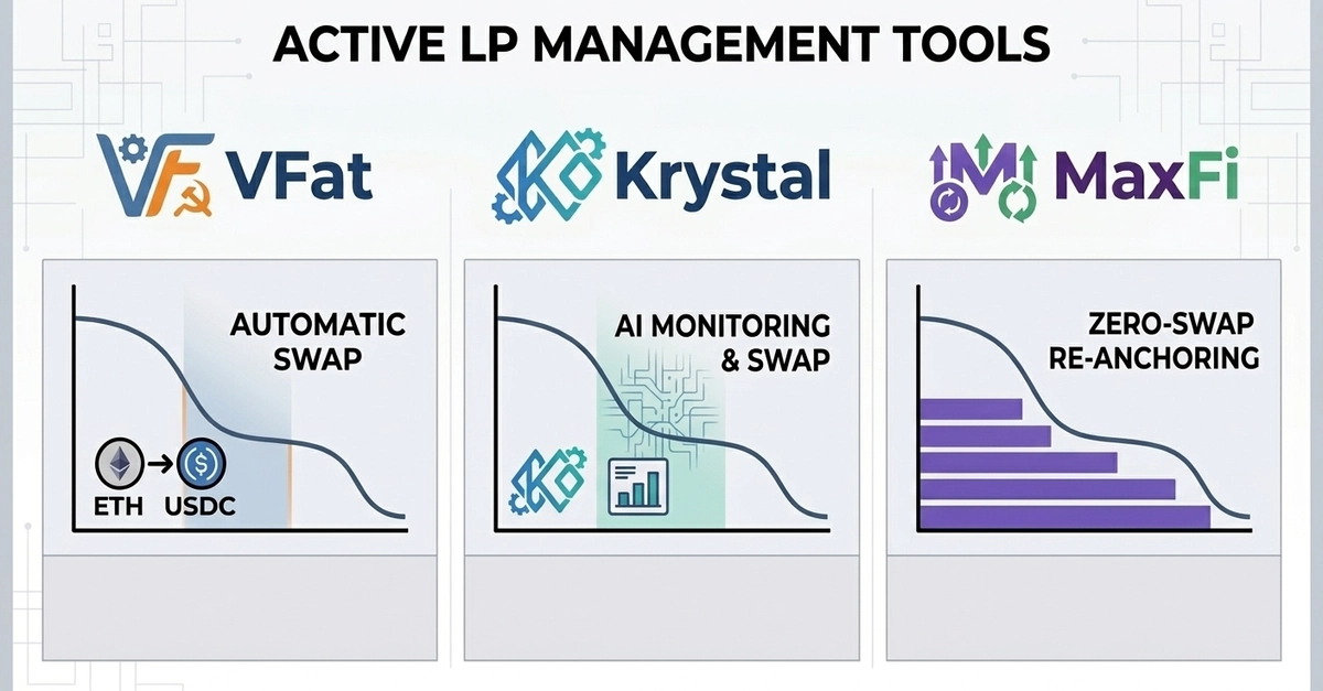 VFat, Krystal, MaxFi: Concentrated Liquidity Managers Compared