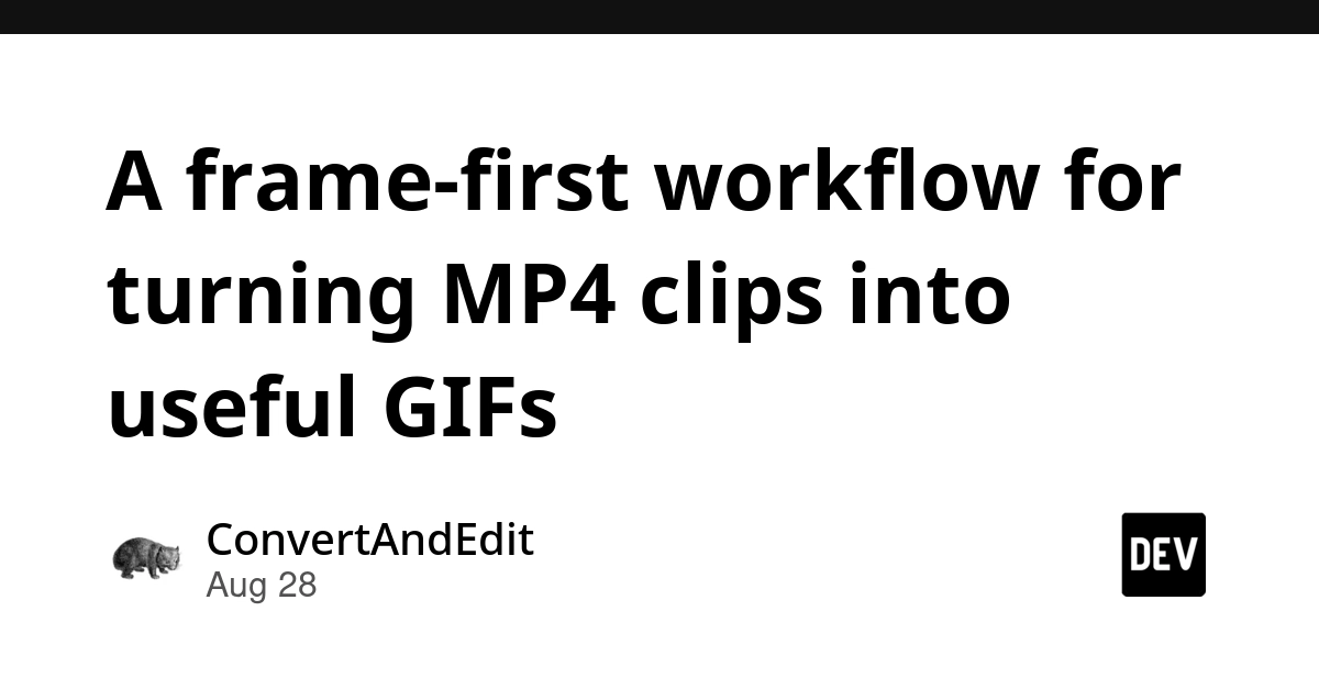 MP4 to GIF: A Frame-First Workflow for Optimized Output