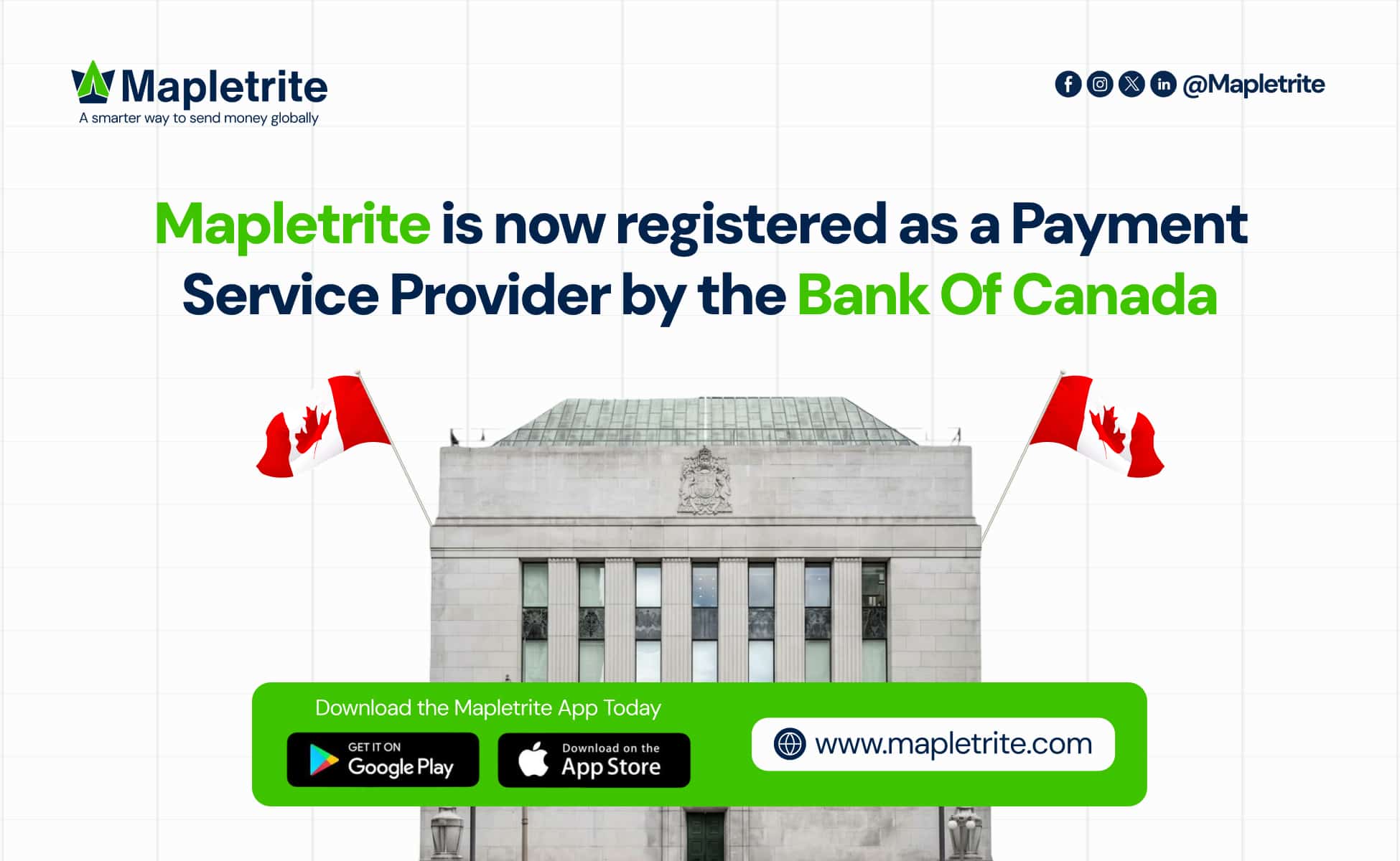 Mapletrite Secures Bank of Canada PSP Registration, Eyes UK and Africa Expansion