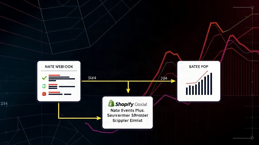Diagram illustrating the data flow from Shopify webhook to GA4 Measurement Protocol