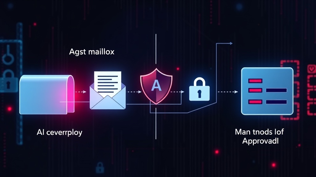 Diagram showing AI agent accessing mailbox vs. external audit log system