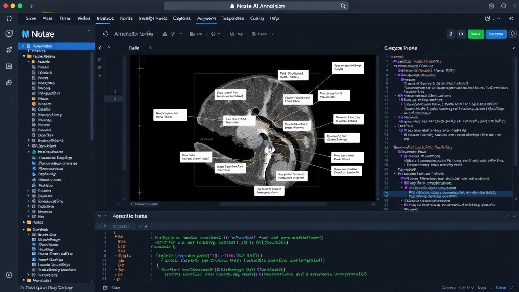Notate dashboard showcasing a complex annotated medical image with relational links