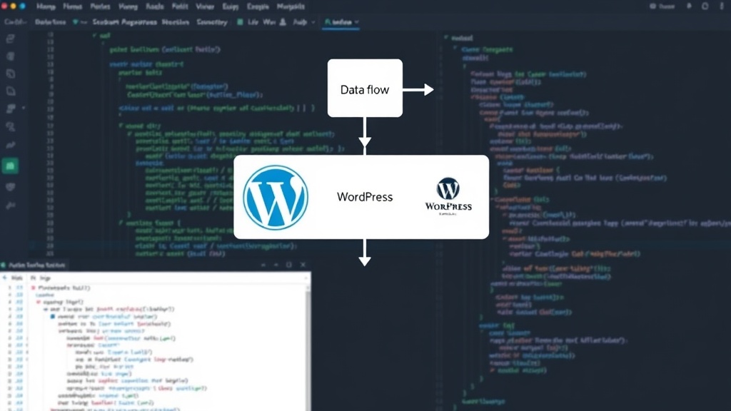 Diagram illustrating data flow between WordPress and a custom AI model