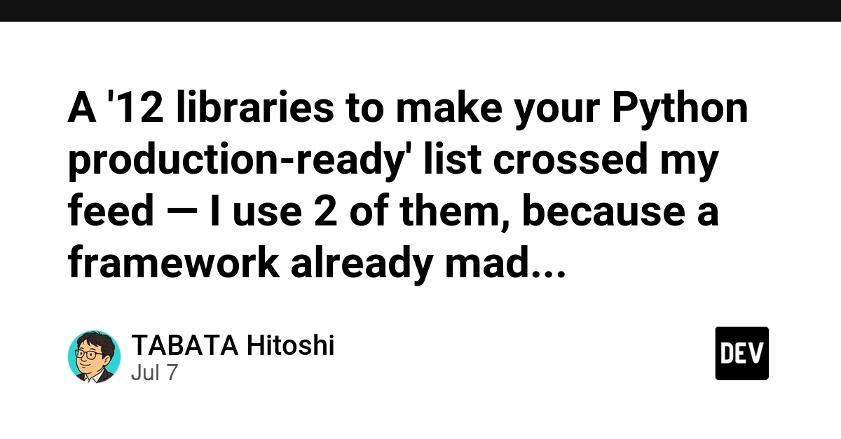 Framework Choice Subsumes Python Production Library Decisions