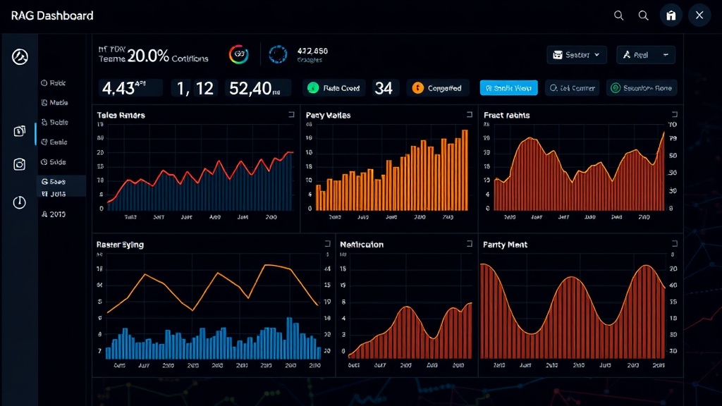 Dashboard view of RAG system performance metrics over time