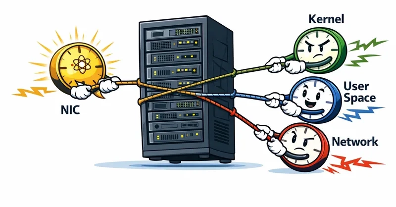 Hardware Timestamping Cuts Jitter in Distributed Systems