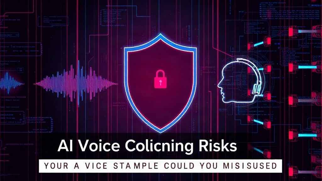 A graphic illustrating the process of AI voice cloning from raw audio to synthesized speech
