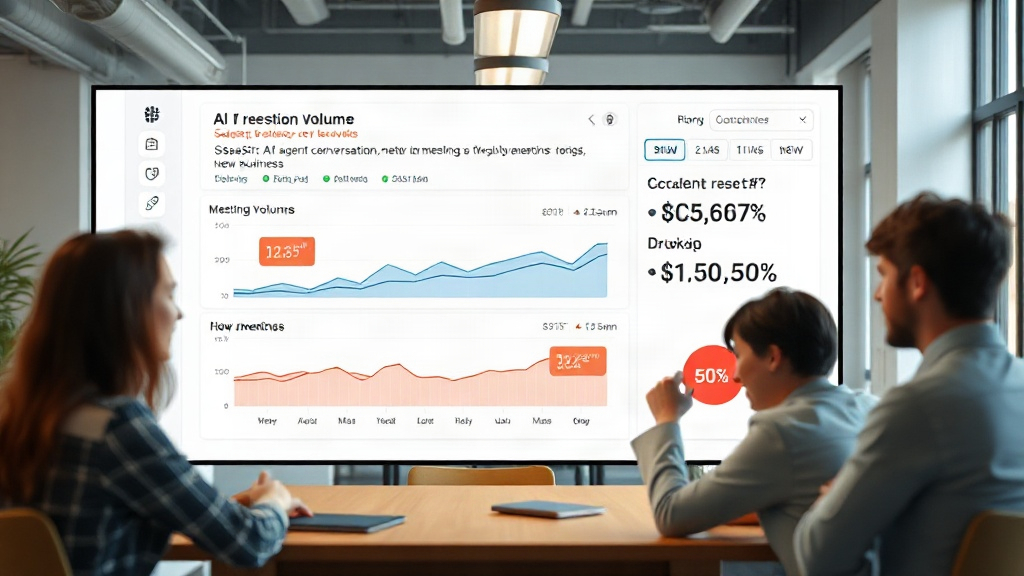 Dashboard view showing AI agent conversation volume and meeting booking metrics