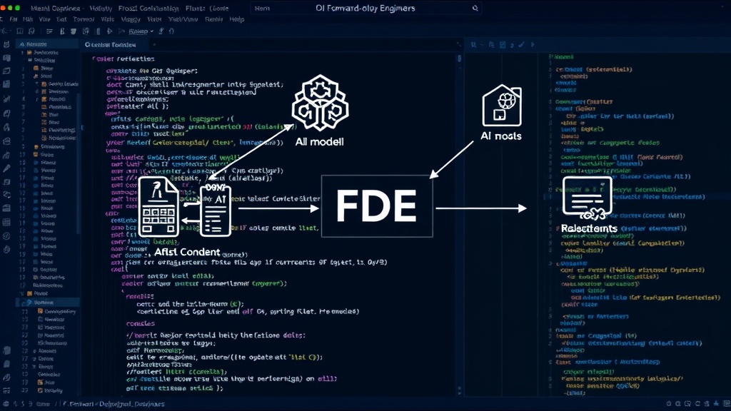 Diagram illustrating the FDE role connecting AI models to customer environments and workflows