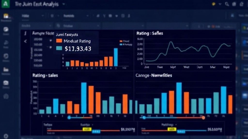 An example of an interactive Excel dashboard showing Jumia product sales and rating trends