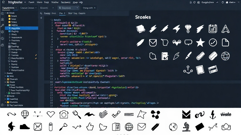 Bigbullui's collection of 1023 hand-drawn stroke icons