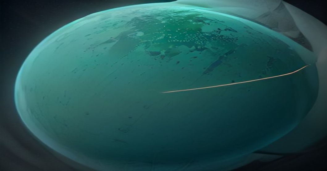 3D globe interface showing industrial emitters and atmospheric data overlays