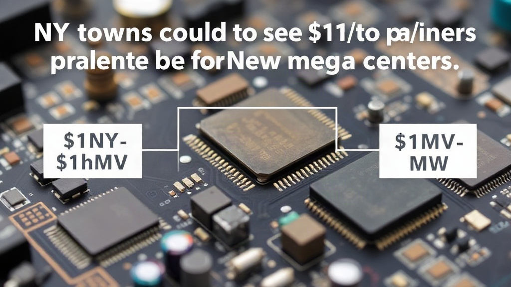A schematic illustrating the proposed payment structure from data centers to New York communities per megawatt.