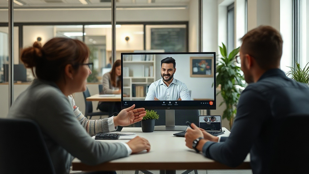 A solo founder actively engaging with a potential user on a video call