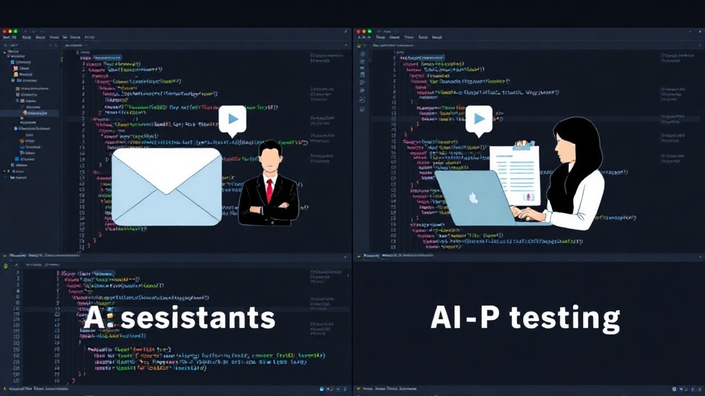 Conceptual illustration comparing AI assistants drafting emails vs. proactive personal assistants managing schedules