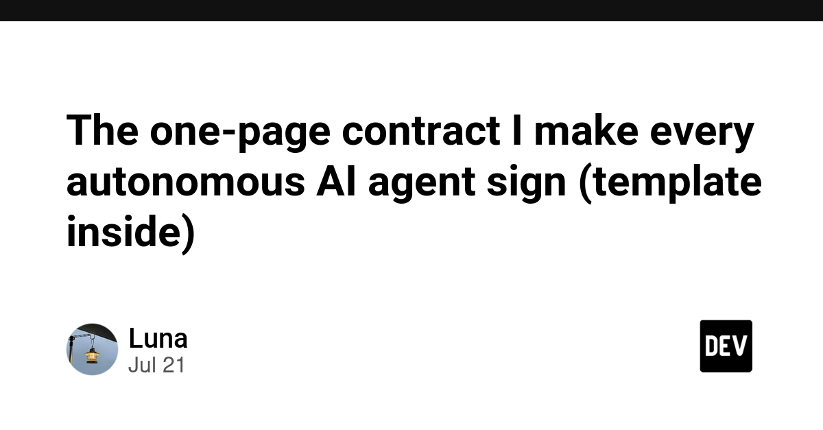 One-Page Contract for Autonomous AI Agents