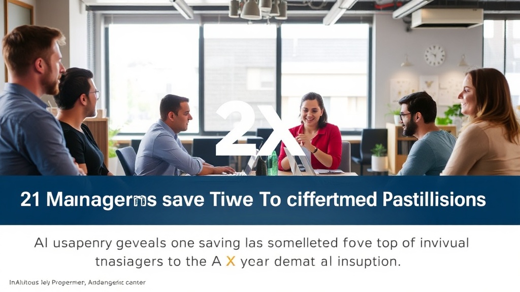 A graphic illustrating the 2x time saving gap between managers and individual contributors using AI tools