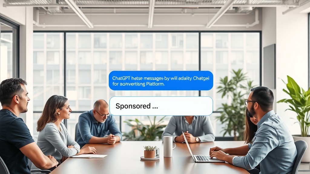 Mockup of a ChatGPT conversation showing a clearly labeled sponsored message.