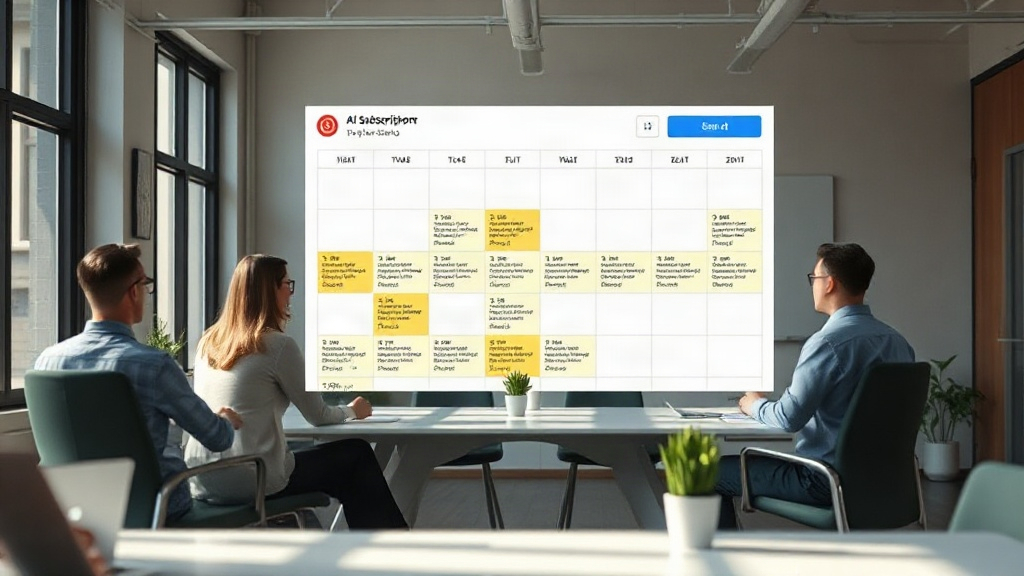 A screenshot of a calendar with AI subscription renewal dates highlighted.