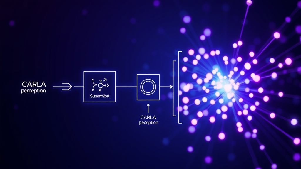 Diagram illustrating the flow of data from CARLA sensor inputs to object detection and tracking algorithms.