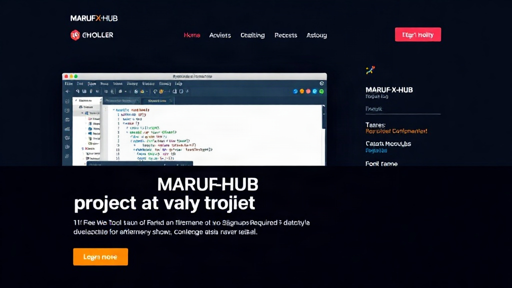MARUF-X-HUB project landing page showcasing multiple web tools