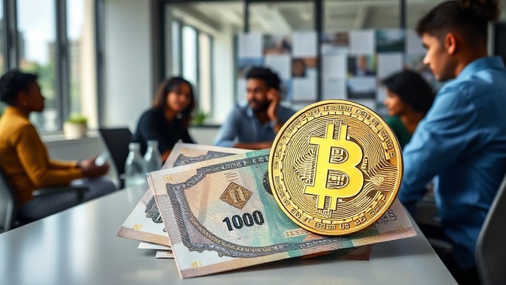 Nigerian Naira banknotes alongside Bitcoin logo, illustrating crypto transaction taxes