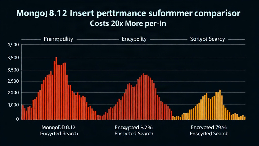 MongoDB 8.2 insert performance comparison for plaintext, encrypted equality, and encrypted substring search