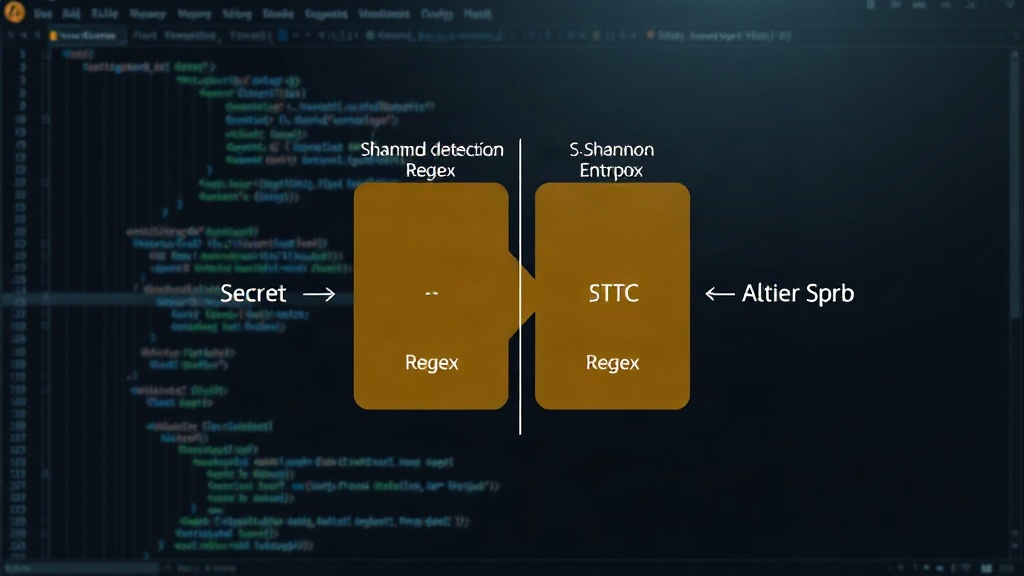 Diagram illustrating Secret-Scrub's dual-layer detection engine: Regex and Shannon Entropy.