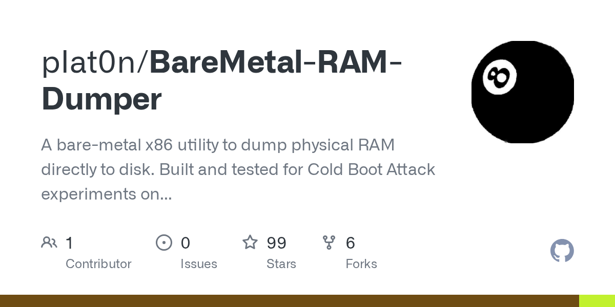 BareMetal RAM Dumper Enables x86 Cold Boot Attack Experiments