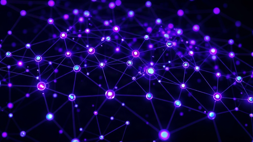 A complex network diagram illustrating interconnected data points for AI analysis
