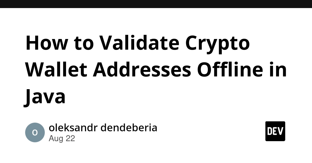 Offline Crypto Wallet Address Validation in Java with Chainwarden