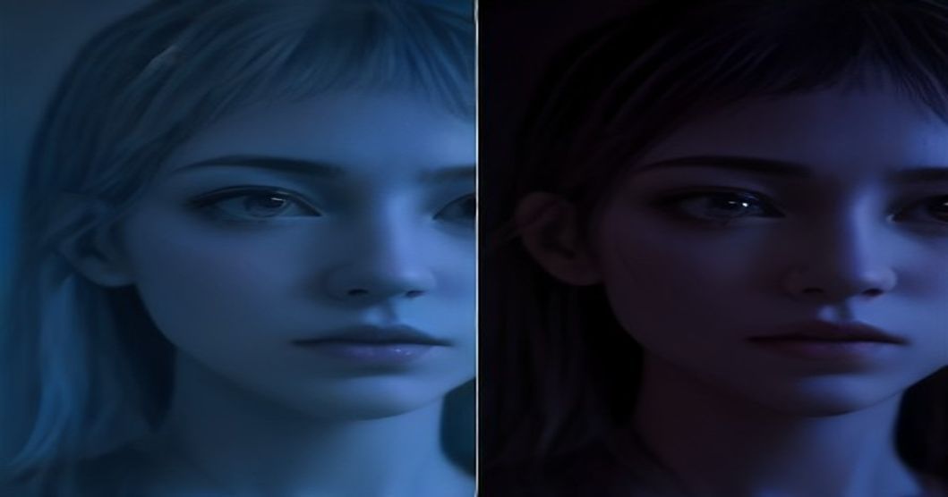 Comparison of authentic facial features versus subtle anomalies in a deepfake