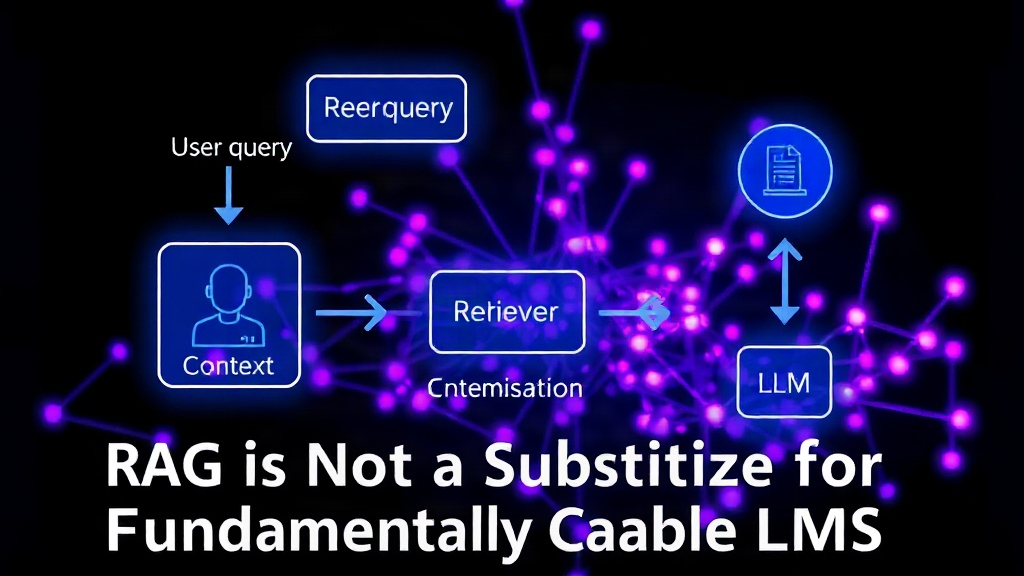 Diagram illustrating the RAG process: user query, retriever, context injection, LLM generation