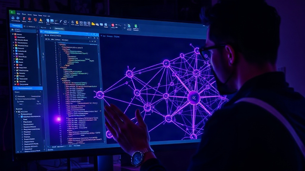 Developer demonstrating the plugin's visual editing capabilities on a software interface