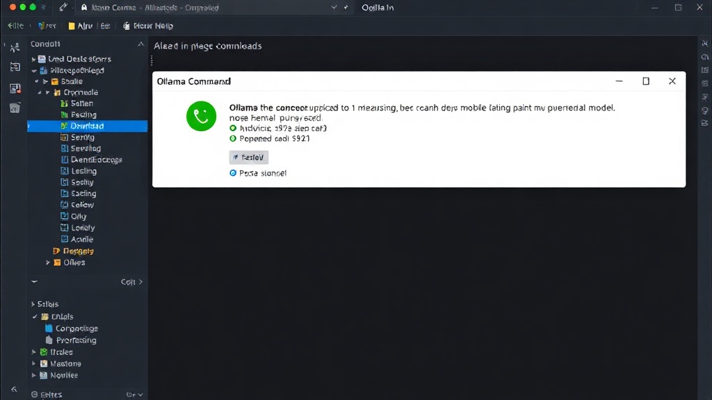 Ollama command-line interface showing model download and status