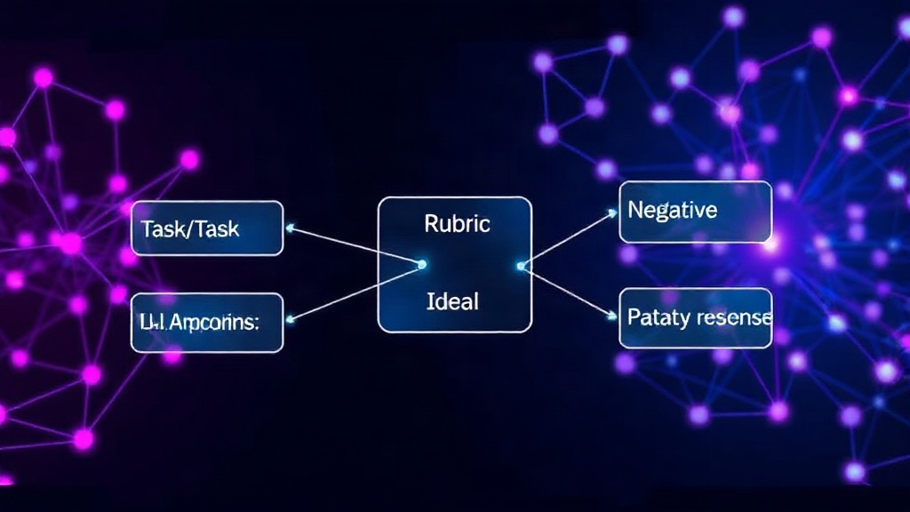 Diagram illustrating the components of an LLM evaluation dataset: Task, Rubric, Ideal, and Negative Responses.