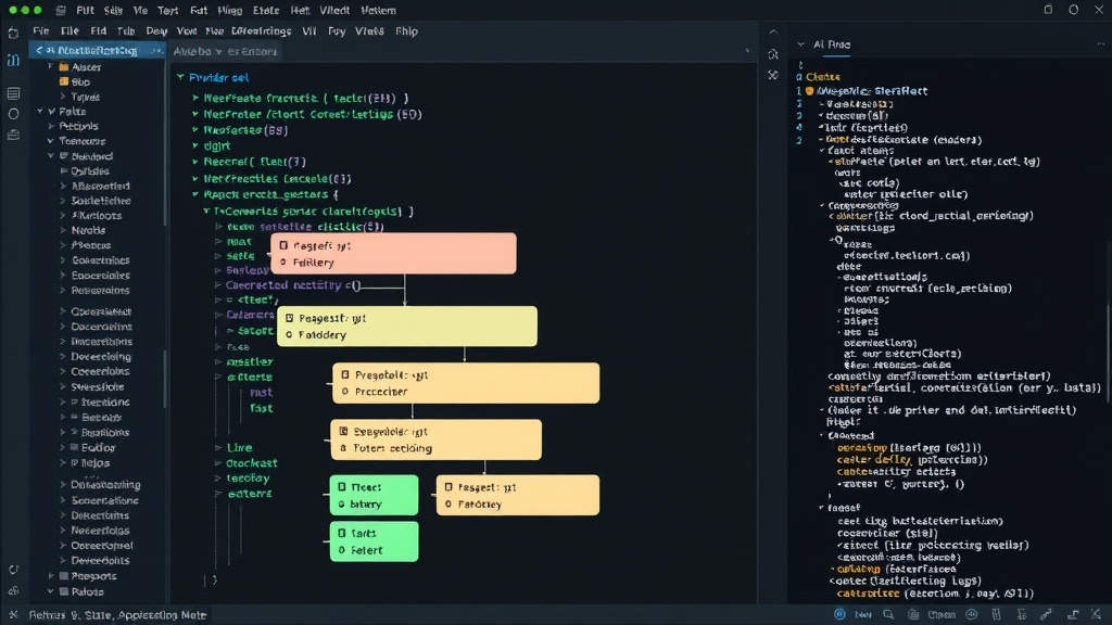 A Flutter widget tree demonstrating deep nesting and Provider setup