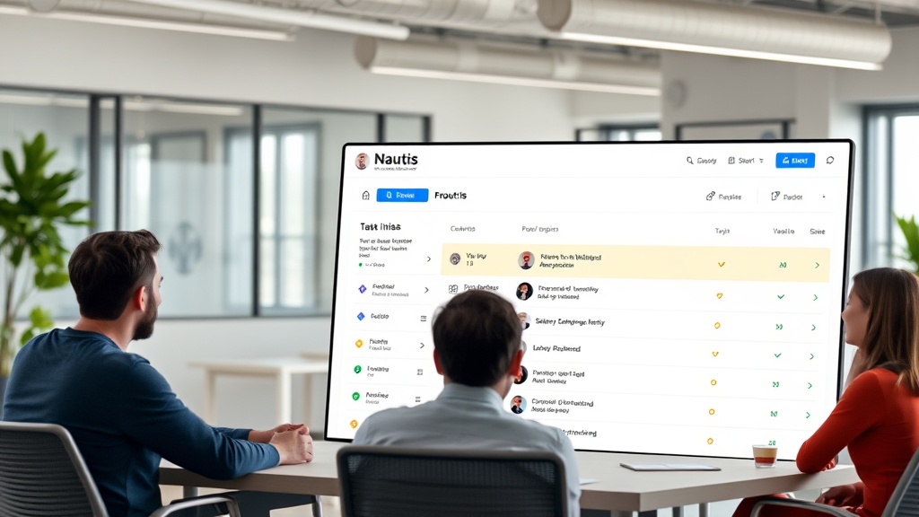 Nautis dashboard displaying AI-generated task list with priority indicators