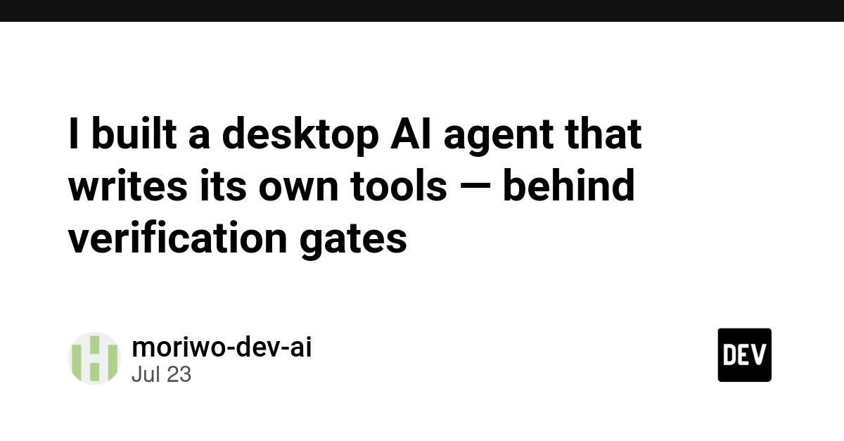 Desktop AI Agent AMA-teras Writes Its Own Tools with Verification Gates